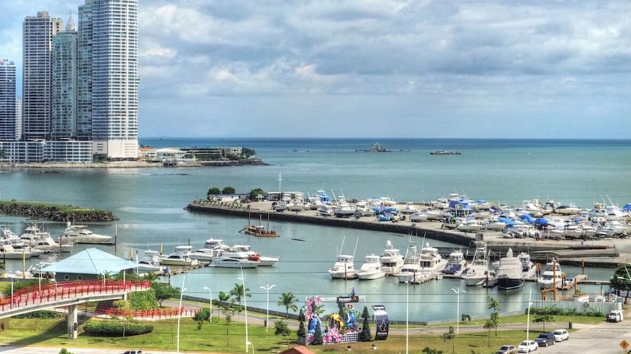 Old and traditional Yatch Club at Cinta Costera, Panama City, Panama.