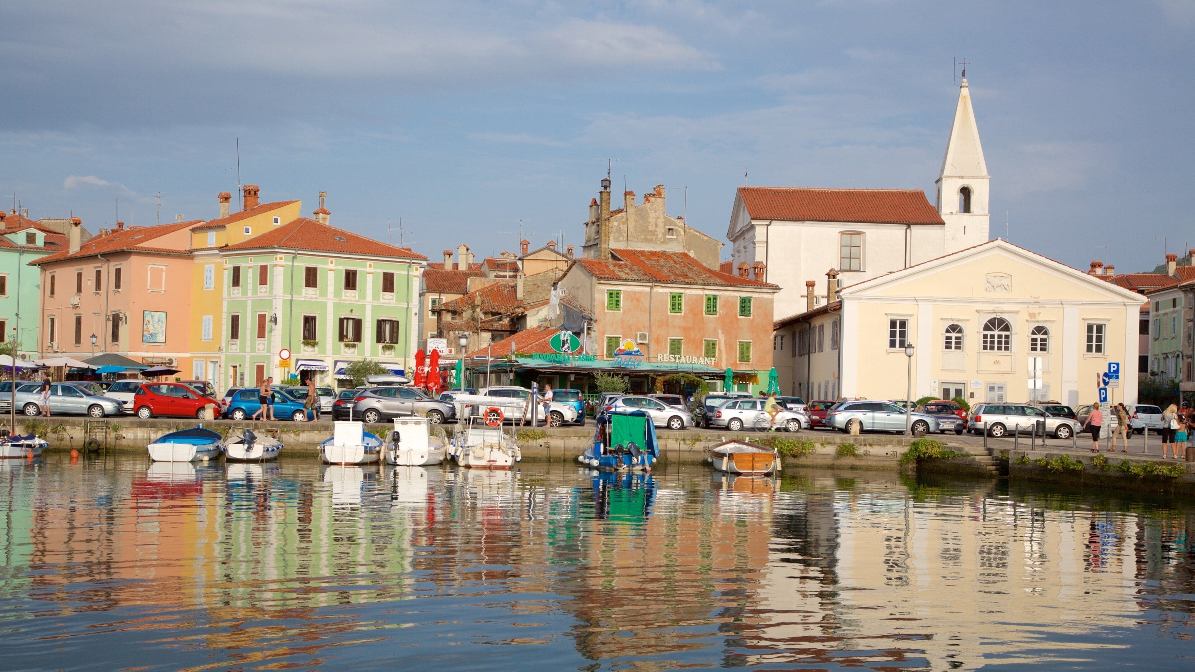 Izola Marina featuring boating, a marina and a coastal town
