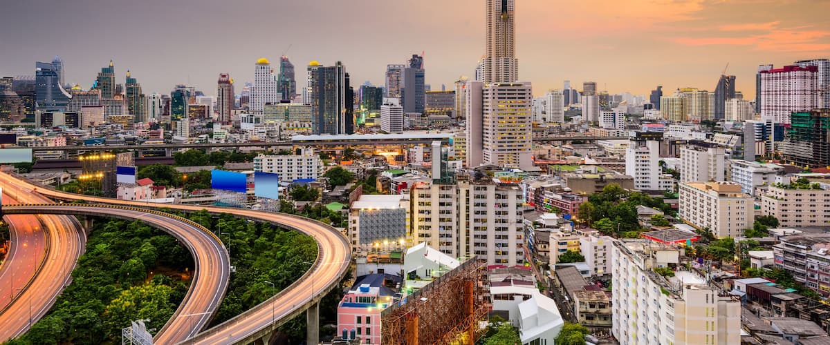Bangkok, Thailand downtown cityscape.