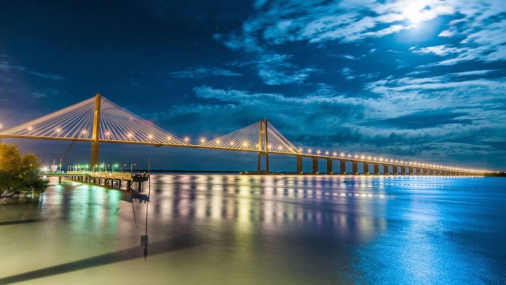 Rosario-Victoria Bridge across the Parana River, Argentina