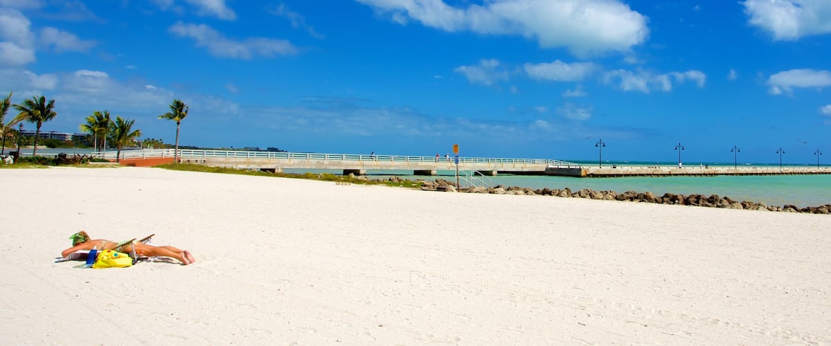Higgs Beach bevat een zandstrand en ook een vrouw