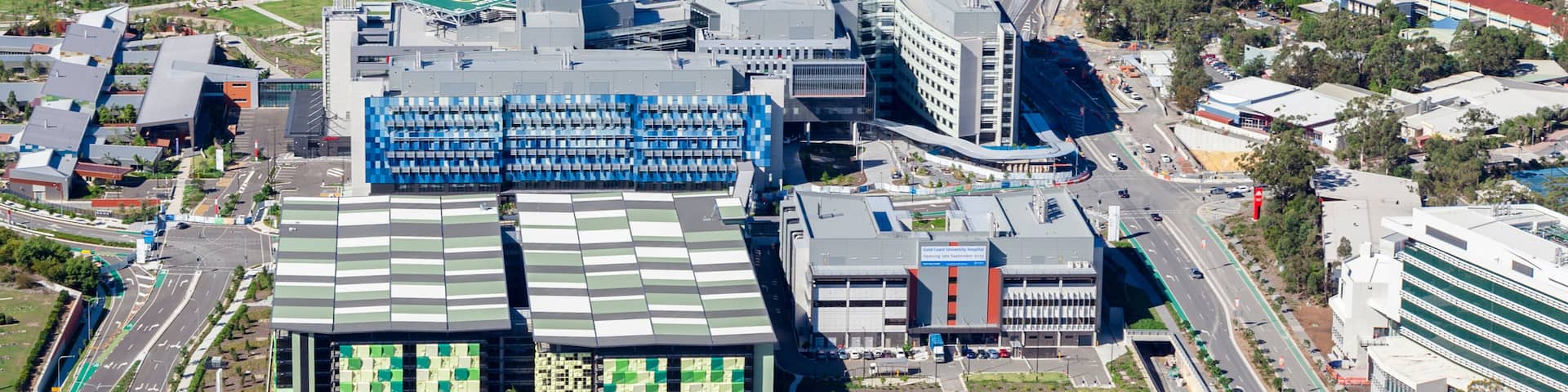GOLD COAST, AUSTRALIA – JUNE 16: Aerial view of Gold Coast Uni
