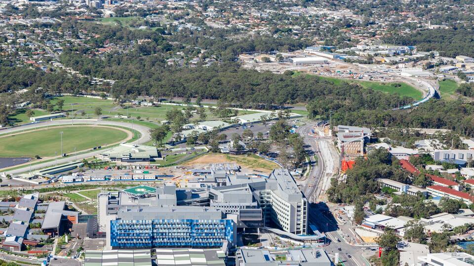 GOLD COAST, AUSTRALIA – JUNE 16: Aerial view of Gold Coast Uni
