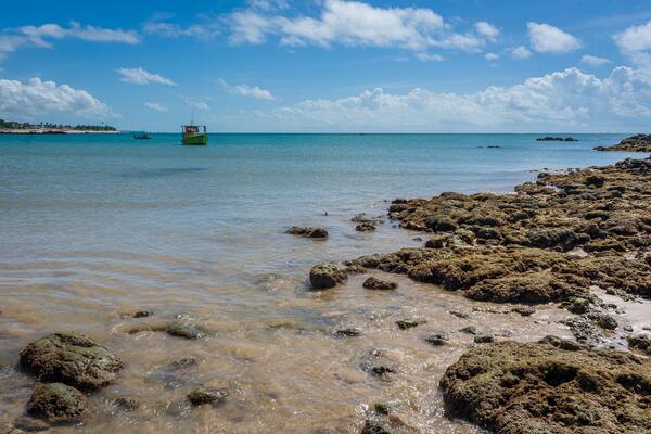 Carapibus beach, Conde, Paraiba, Brazil on April 25, 2021. Northeastern Brazilian coast.
