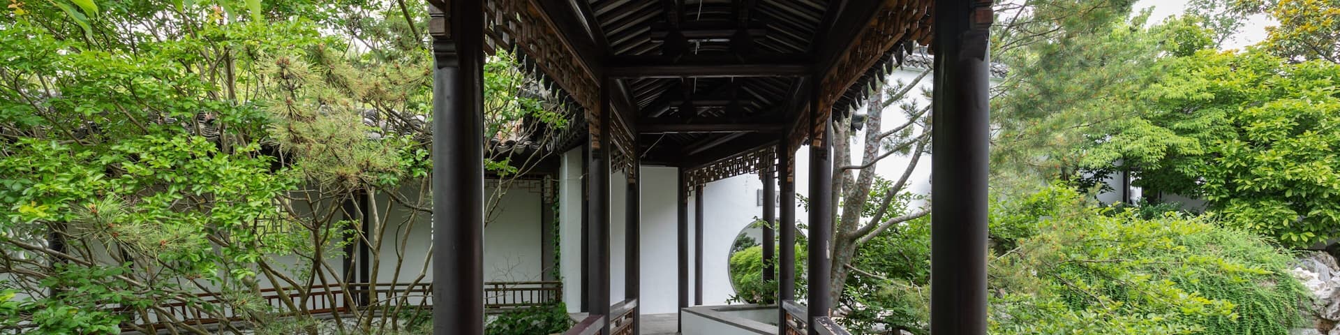 New York Chinese Scholar\'s Garden showing a pond