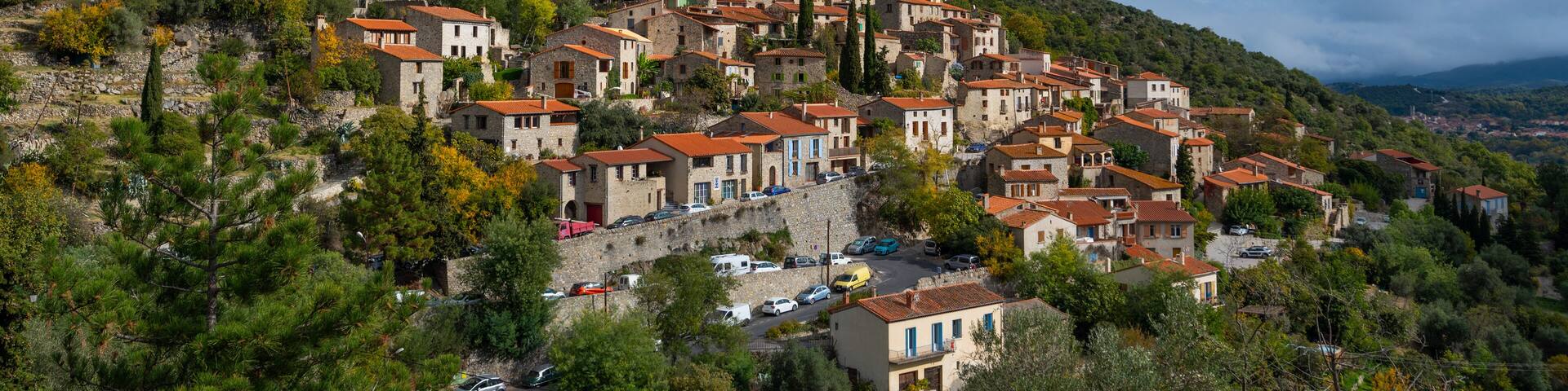 French little mountain village Eus