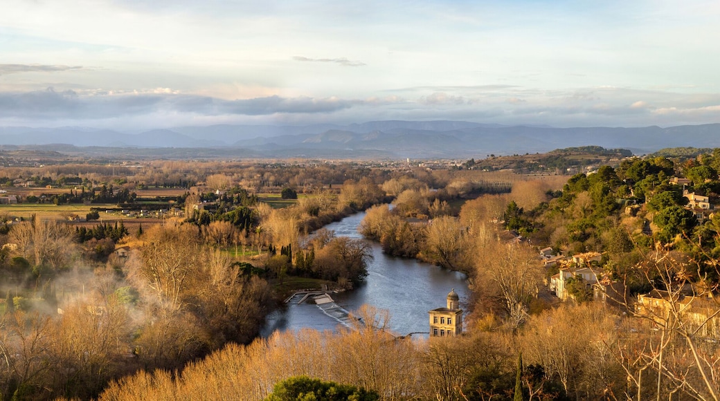 View from Béziers to the river Orb - France
