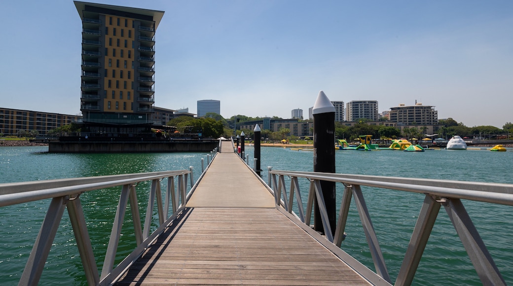 Darwin Waterfront showing a bay or harbor and a bridge