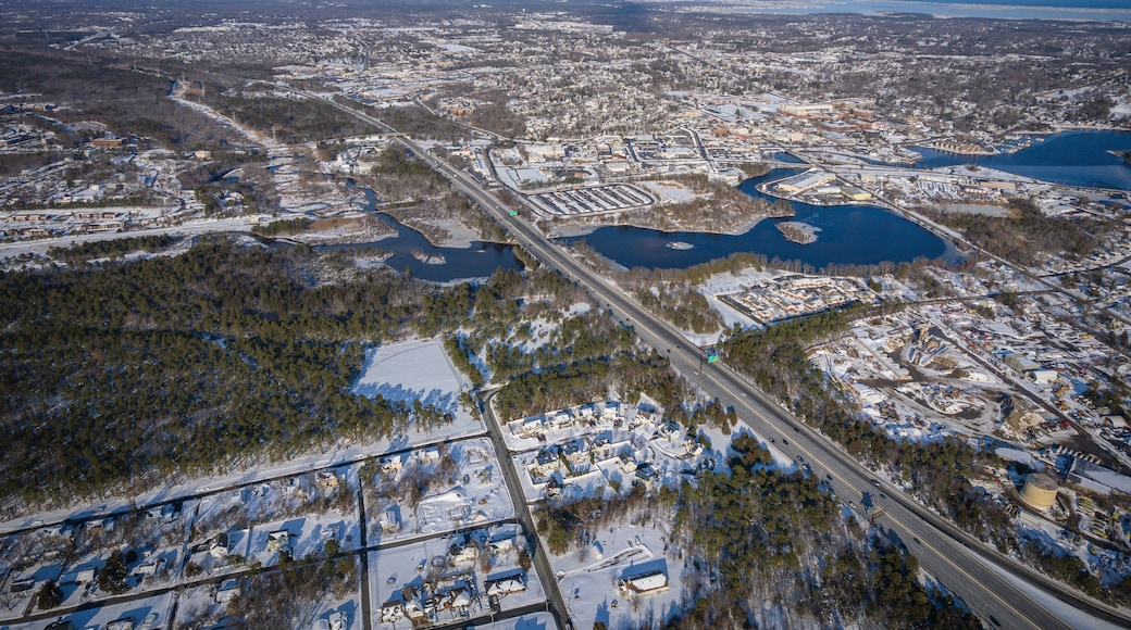 Aerial Drone of Toms River in the Winter