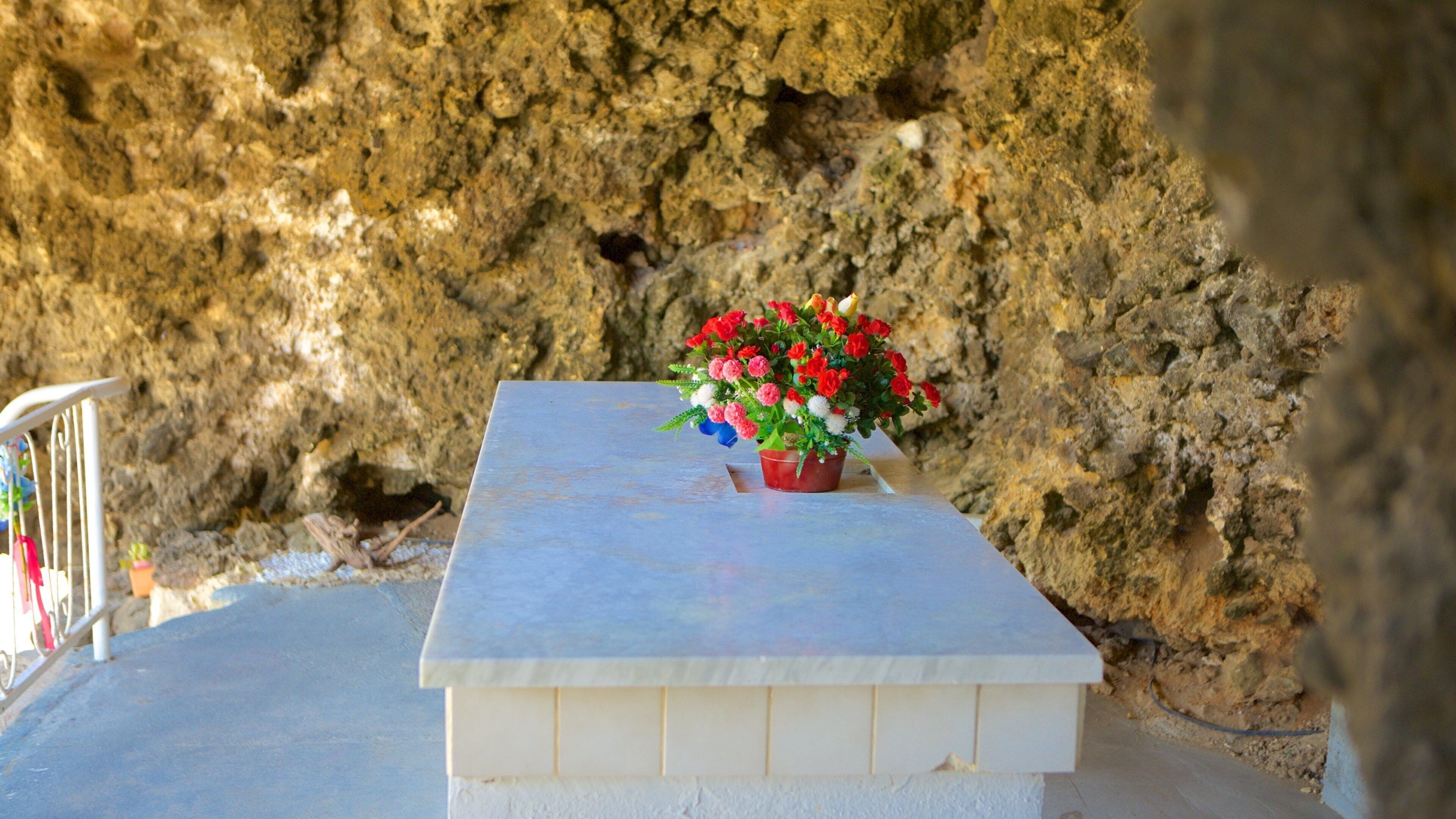 Grotta di Lourdes mostrando religiosità e grotte