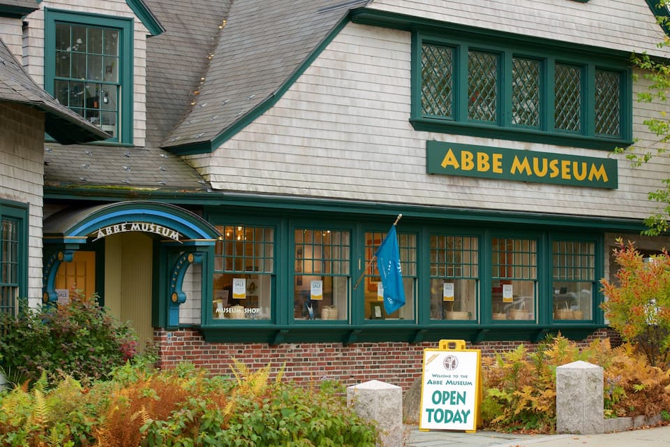 Exterior del Museu Abbe, amb façana verda, grans finestres i un cartell de 'SALE'.