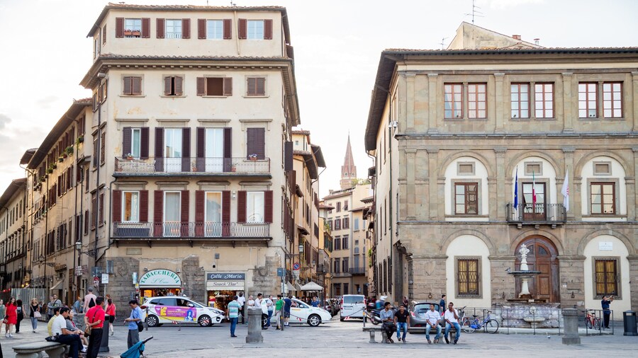 Piazza Santa Croce featuring street scenes