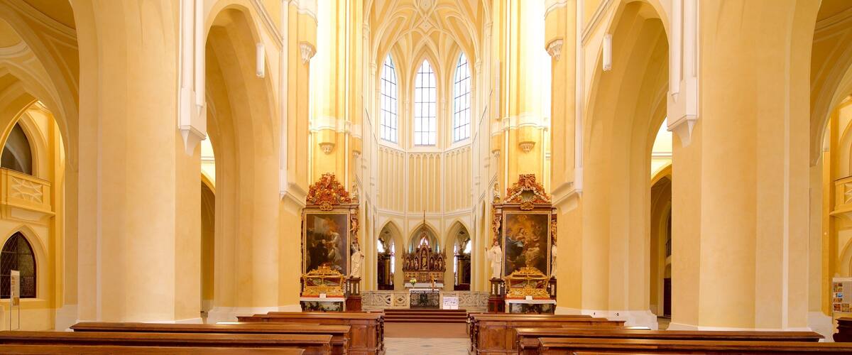 Iglesia de la Asunción de Nuestra Señora y San Juan Bautista que incluye una iglesia o catedral, vistas interiores y patrimonio de arquitectura