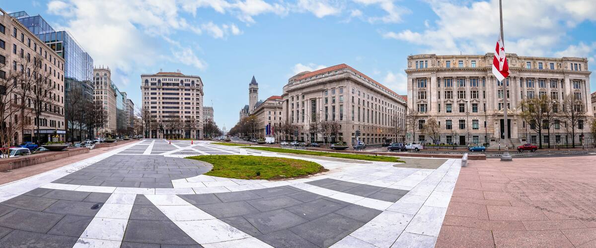 Freedom Plaza square panoramic view