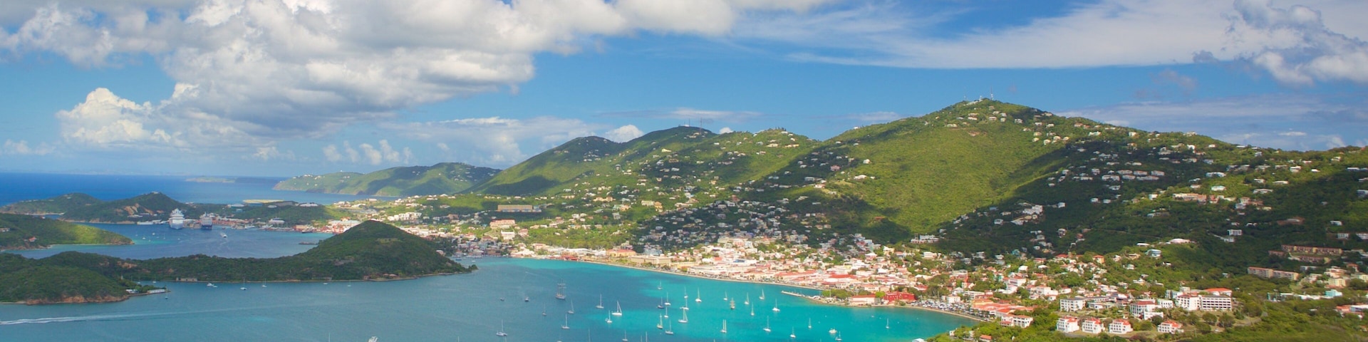 Skyride to Paradise Point featuring landscape views and a bay or harbor