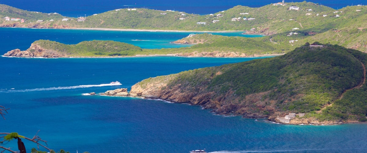 Saint Thomas Skyride mostrando paisagens da ilha