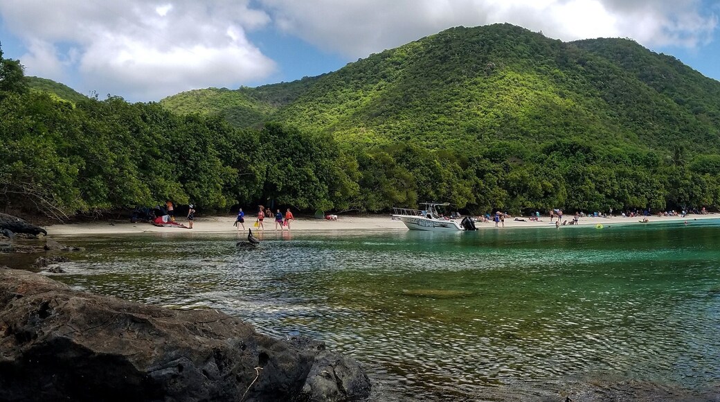 Nice beach with a small parking lot directly across the street. A good chance that youll swim with sea turtles here!