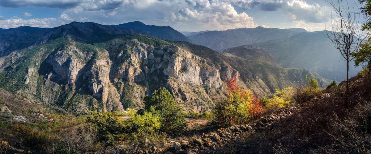 View of the Pontic Mountains near the city of Torul, Gumushane province in the Black Sea region of Turkey.