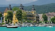 Velden am Woerthersee featuring a bay or harbor and heritage elements