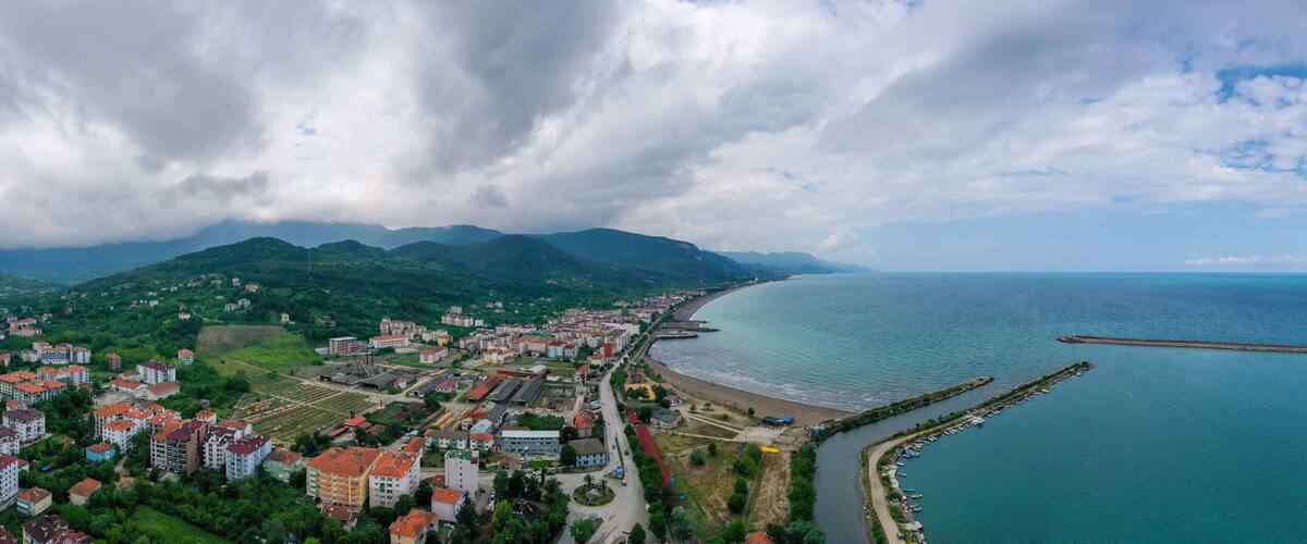 Kastamonu Province, Cide District offers a unique view with its large beach and greenery