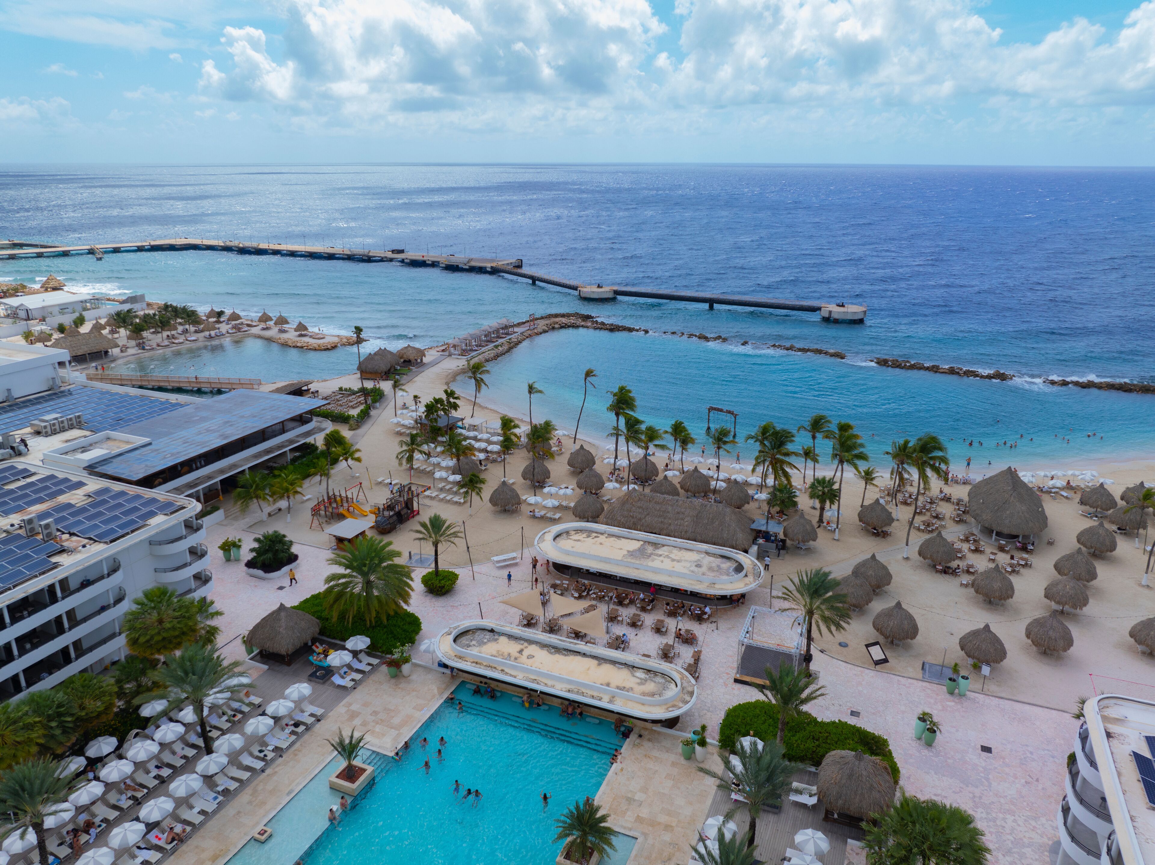 Mangrove Beach aerial view near Corendon Hotel at Otrobanda, city of Willemstad, Curacao. 