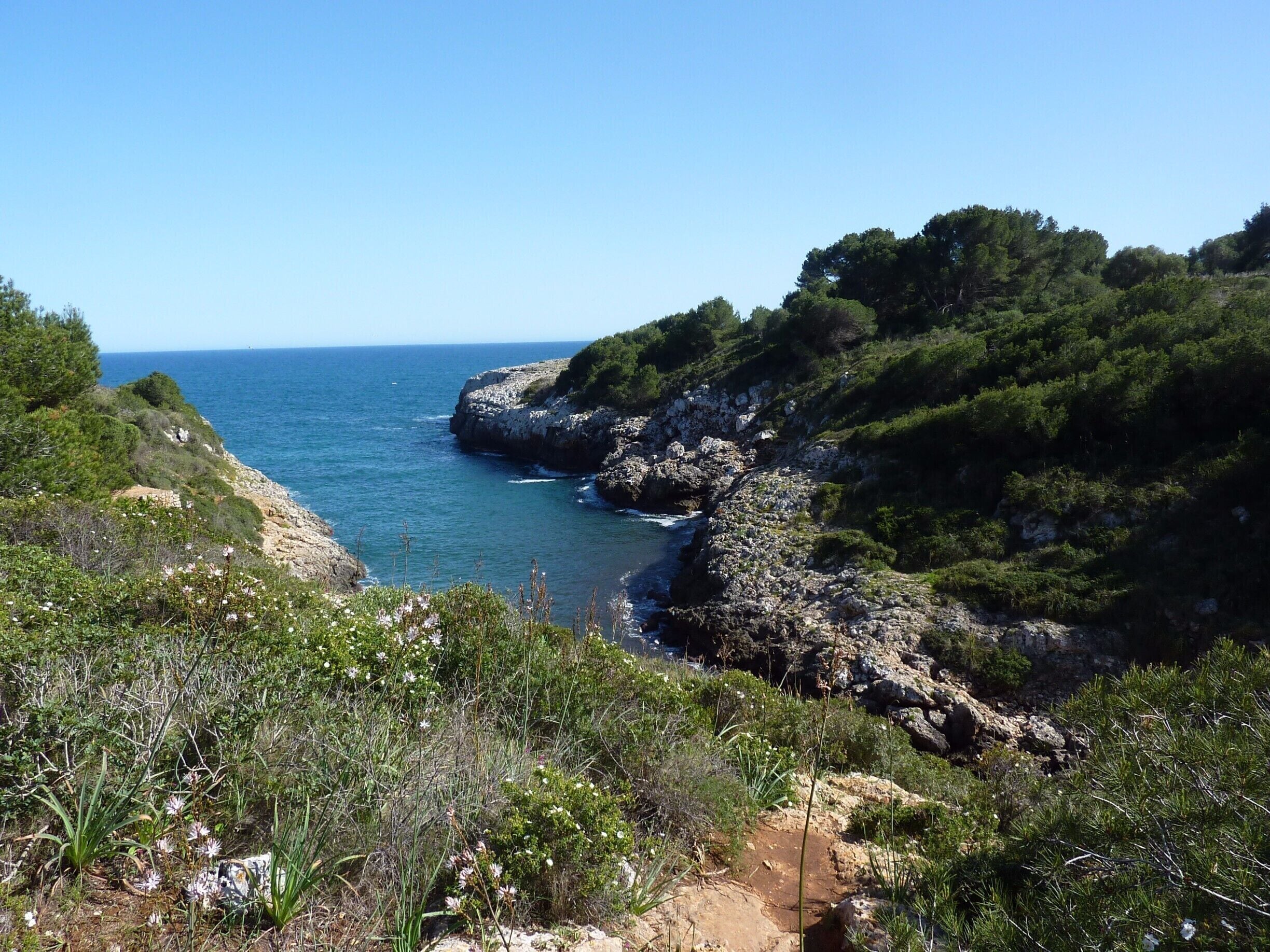 View of the sea from outside the caves. 