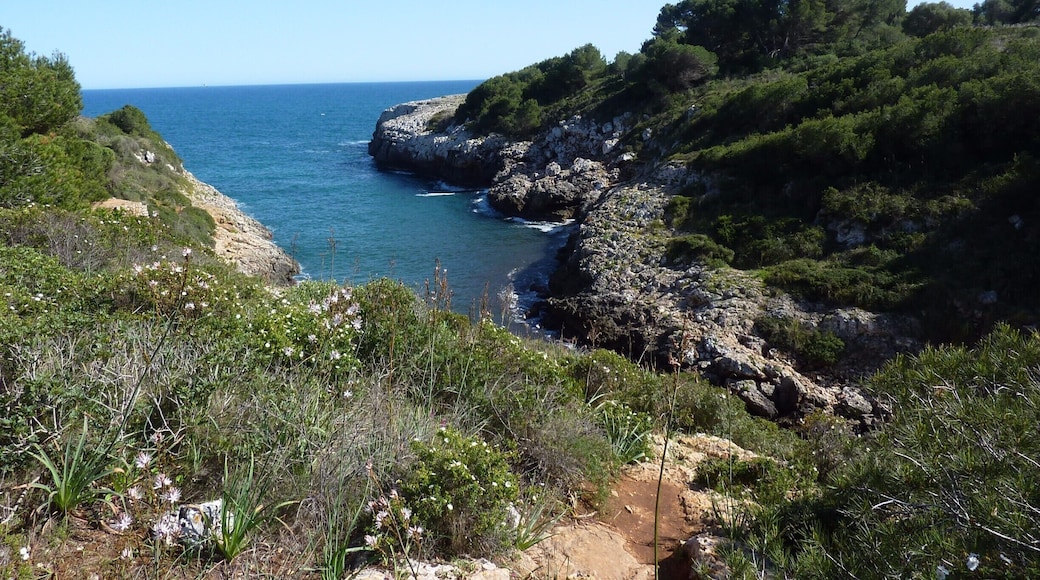 View of the sea from outside the caves.