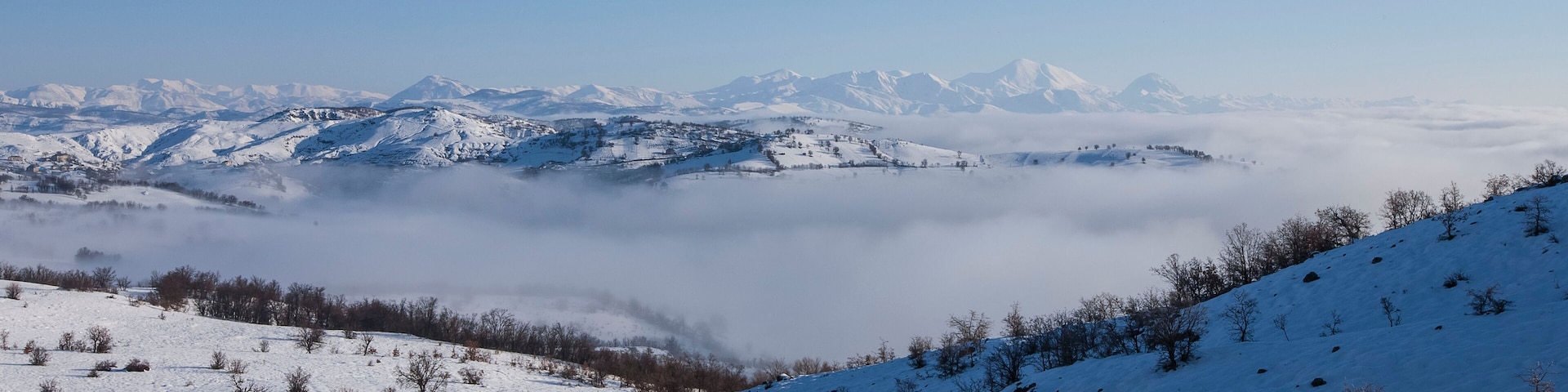 a winter landscape in the eastern province of Tuncelli in Turkey.