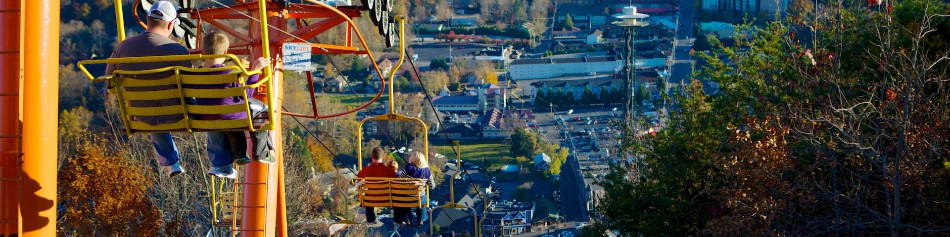 Gatlinburg Sky Lift which includes a small town or village and a gondola