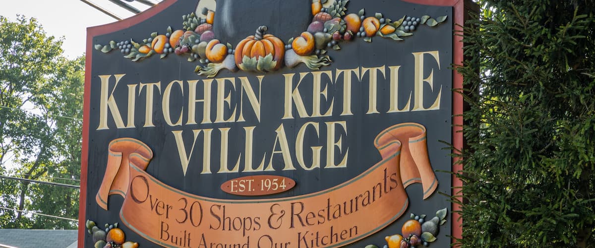 Kitchen Kettle Village which includes signage