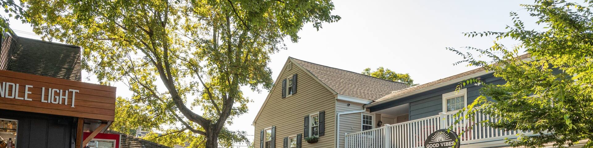 Kitchen Kettle Village showing street scenes and a small town or village