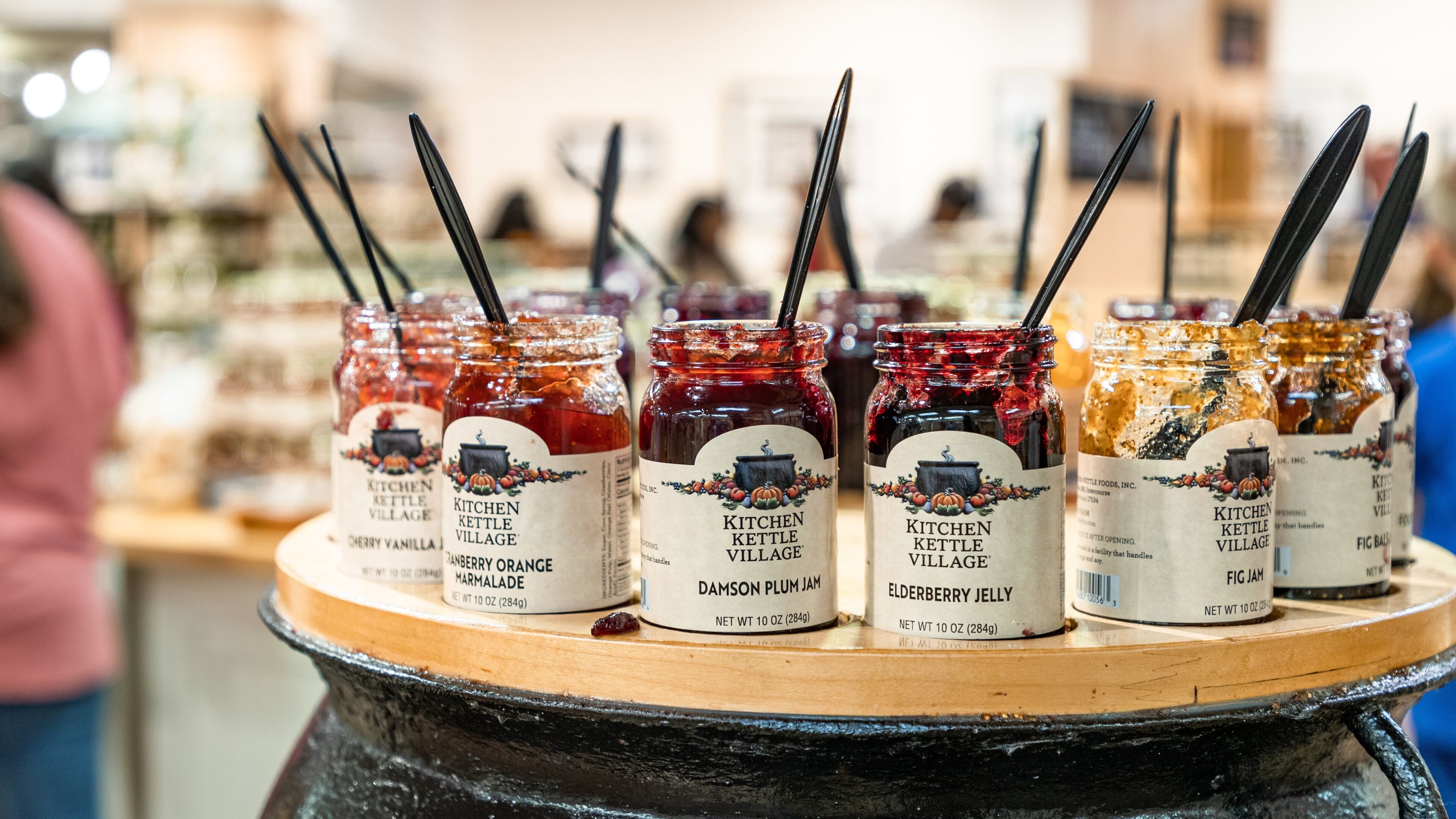 Kitchen Kettle Village showing food, interior views and signage