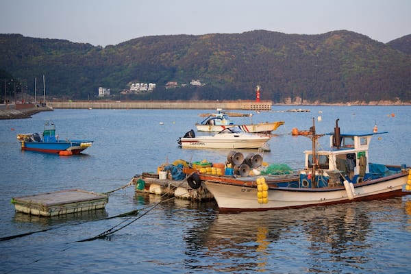 Gujora Beach which includes a bay or harbor