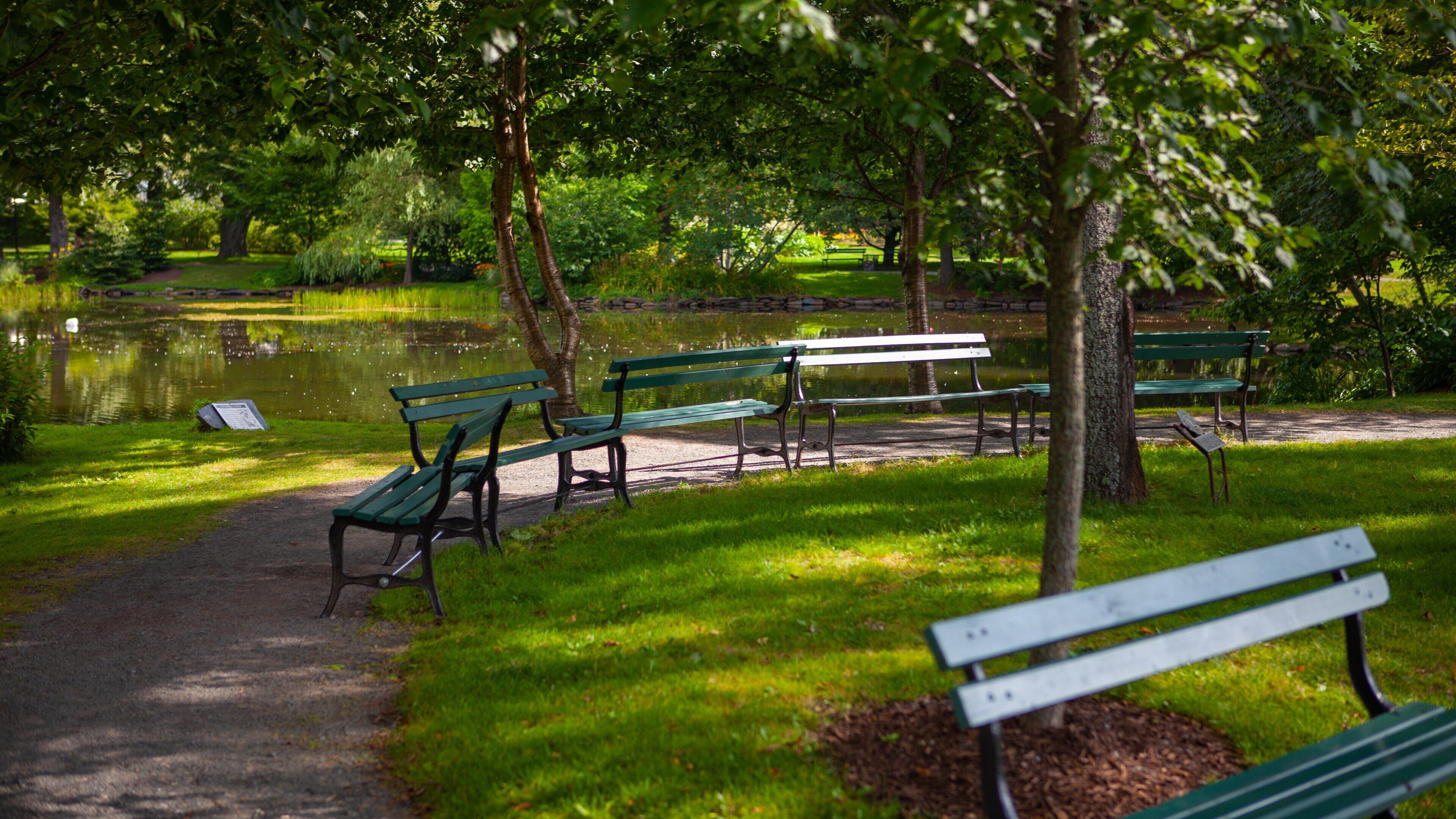 Halifax Public Gardens which includes a pond and a park