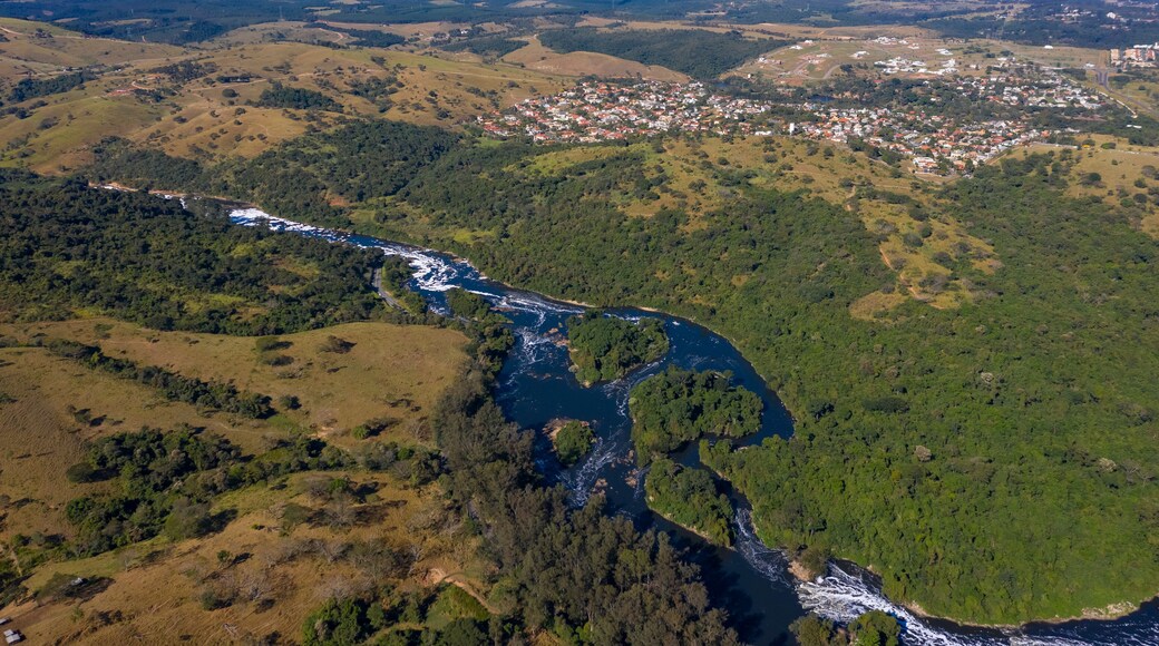 Tiete river seen from the top in Itu, Sao Paulo, Brazil