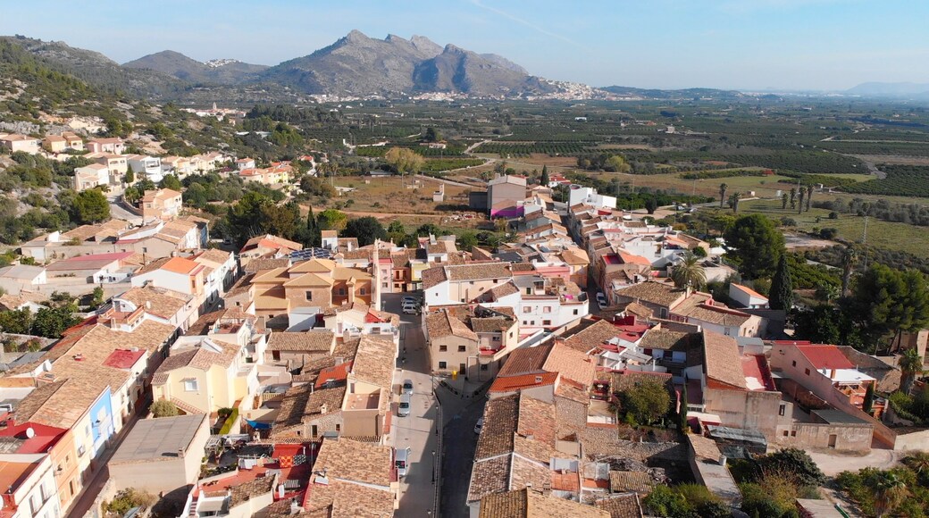Aerial view of Tormos village in Alicante, Spain