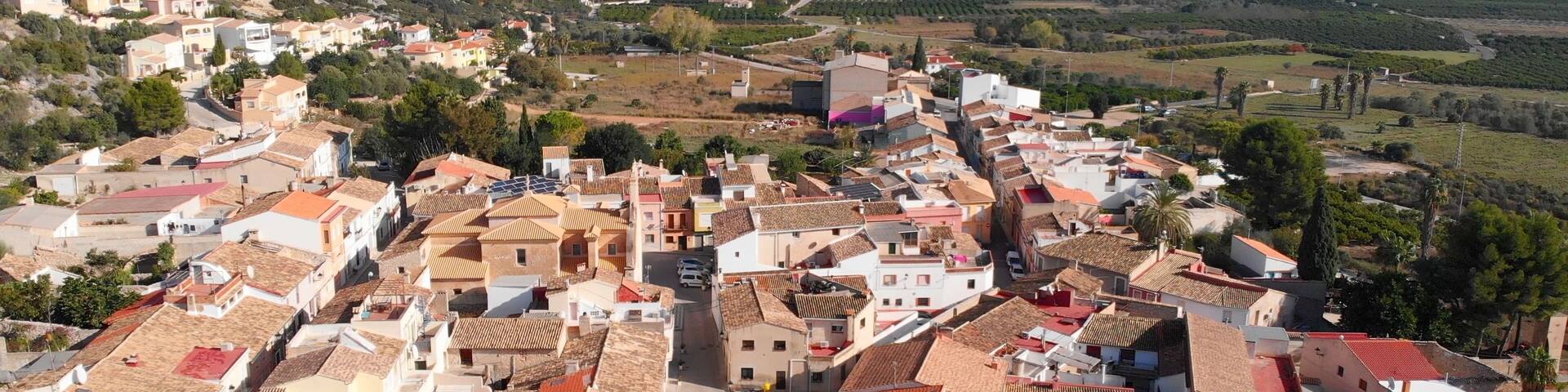 Aerial view of Tormos village in Alicante, Spain