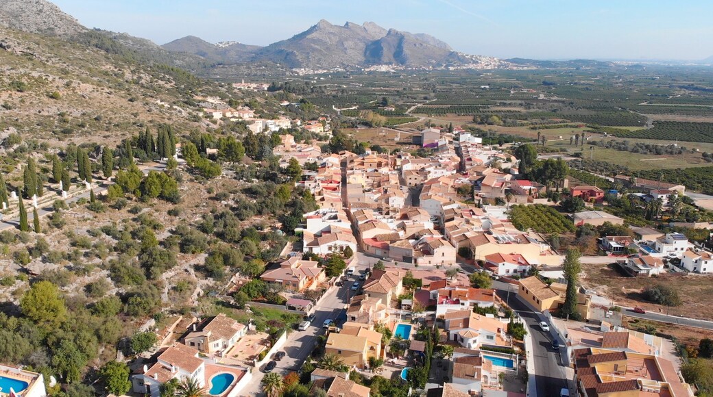 Aerial view of Tormos village in Alicante, Spain
