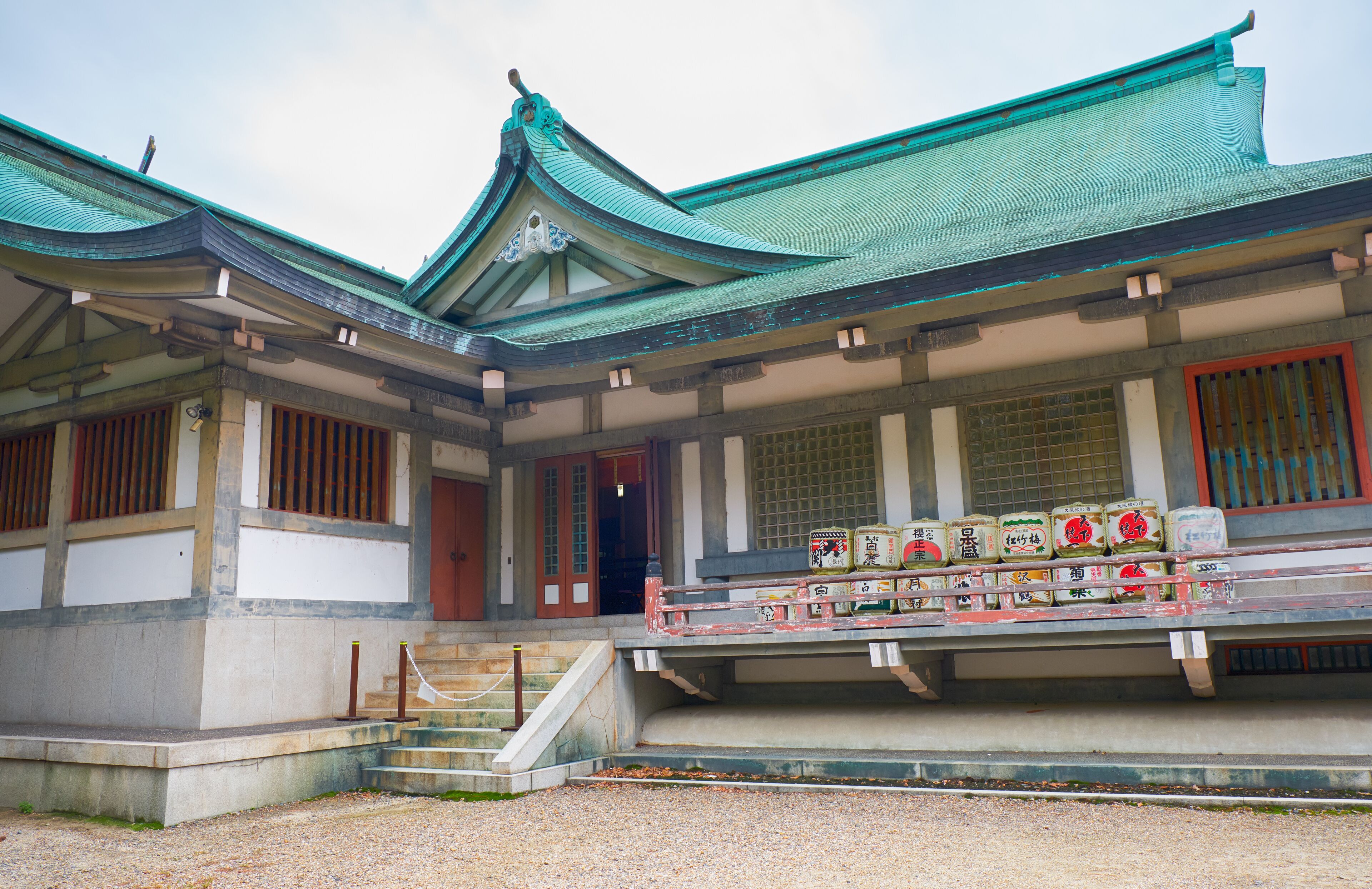 Hokoku Shrine Haiden in the Osaka Castle. Osaka. Japan