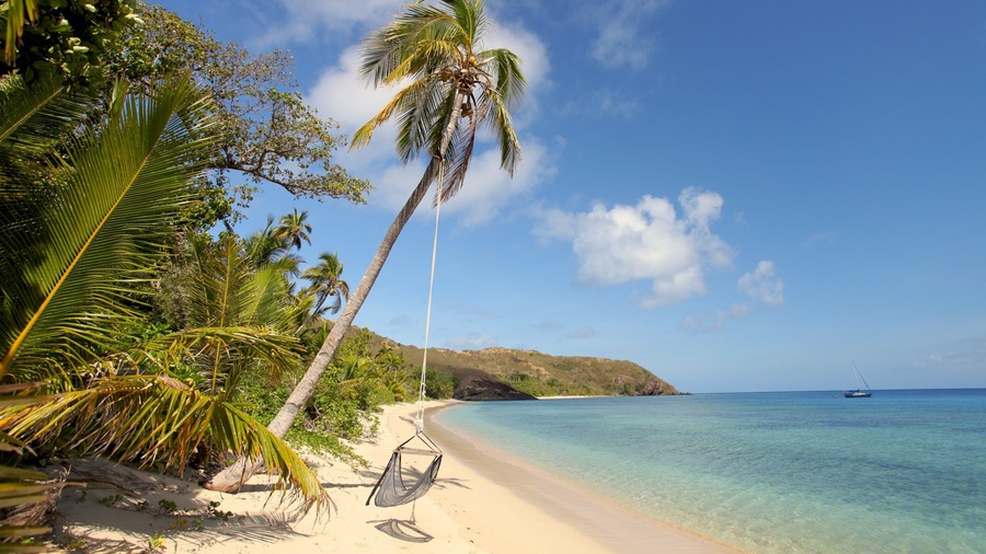Yasawa Islands which includes tropical scenes and a beach