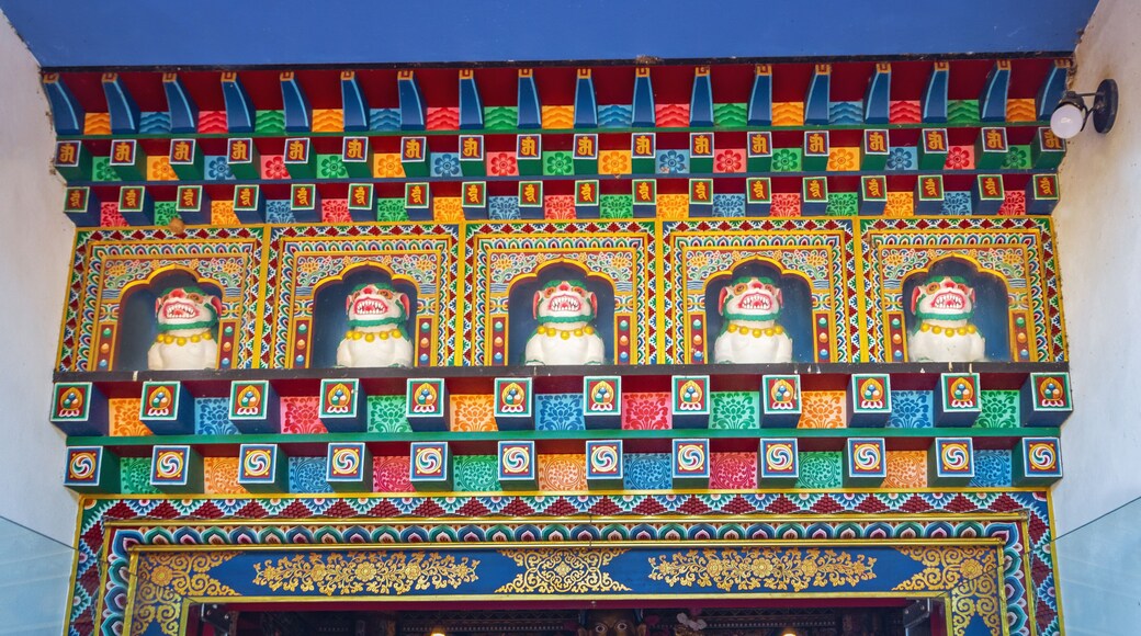 Tibetan Snow Lion Statues at entrance of a temple in Chagdud Gonpa Khadro Ling Buddhist Temple - Tres Coroas, Rio Grande do Sul, Brazil