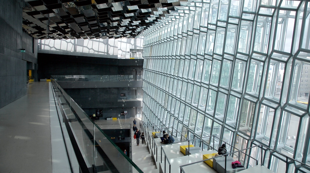 Harpa featuring interior views and modern architecture