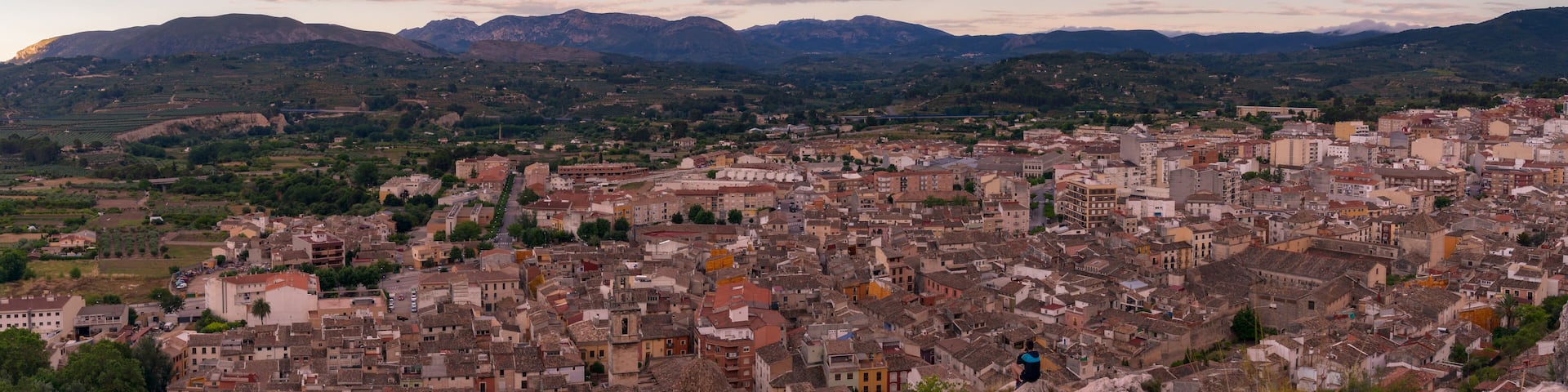 aerial view of the town of cocentaina in Alicante