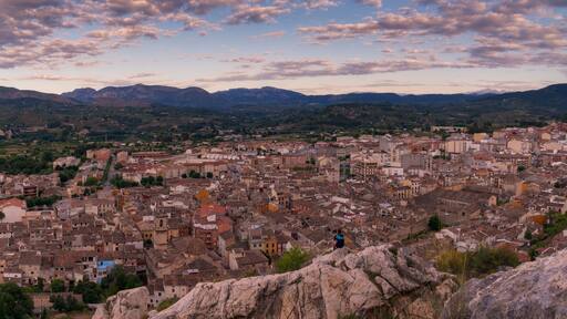 aerial view of the town of cocentaina in Alicante