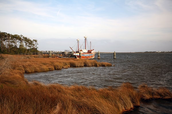 Roanoke Island Festival Park, Outerbanks NC, USA. Soft blurry background.
