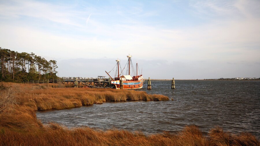 Roanoke Island Festival Park, Outerbanks NC, USA. Soft blurry background.