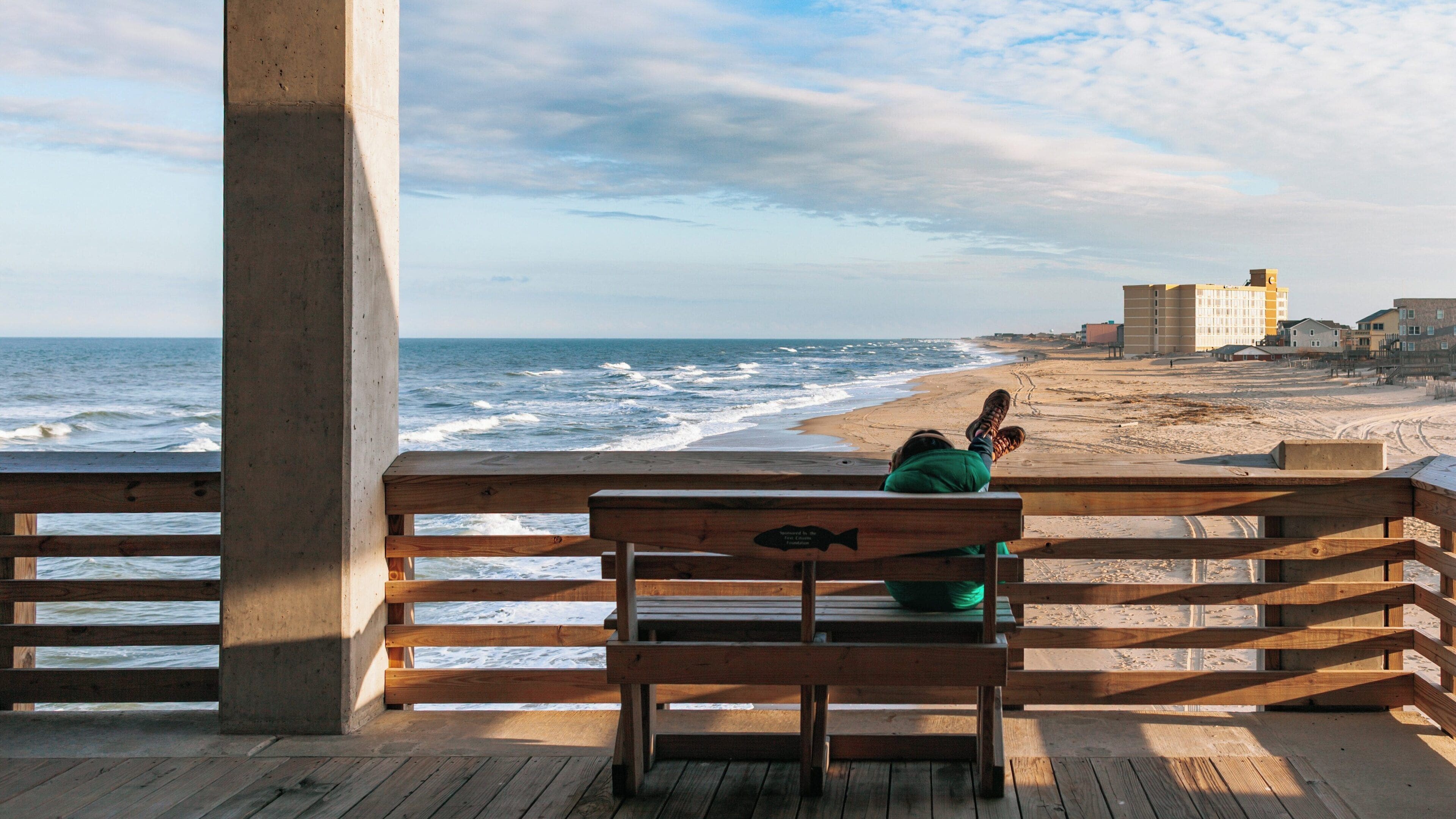 Coastal retreat at Jennette's Pier in Nags Head, North Carolina with serene ocean views and a peaceful atmosphere