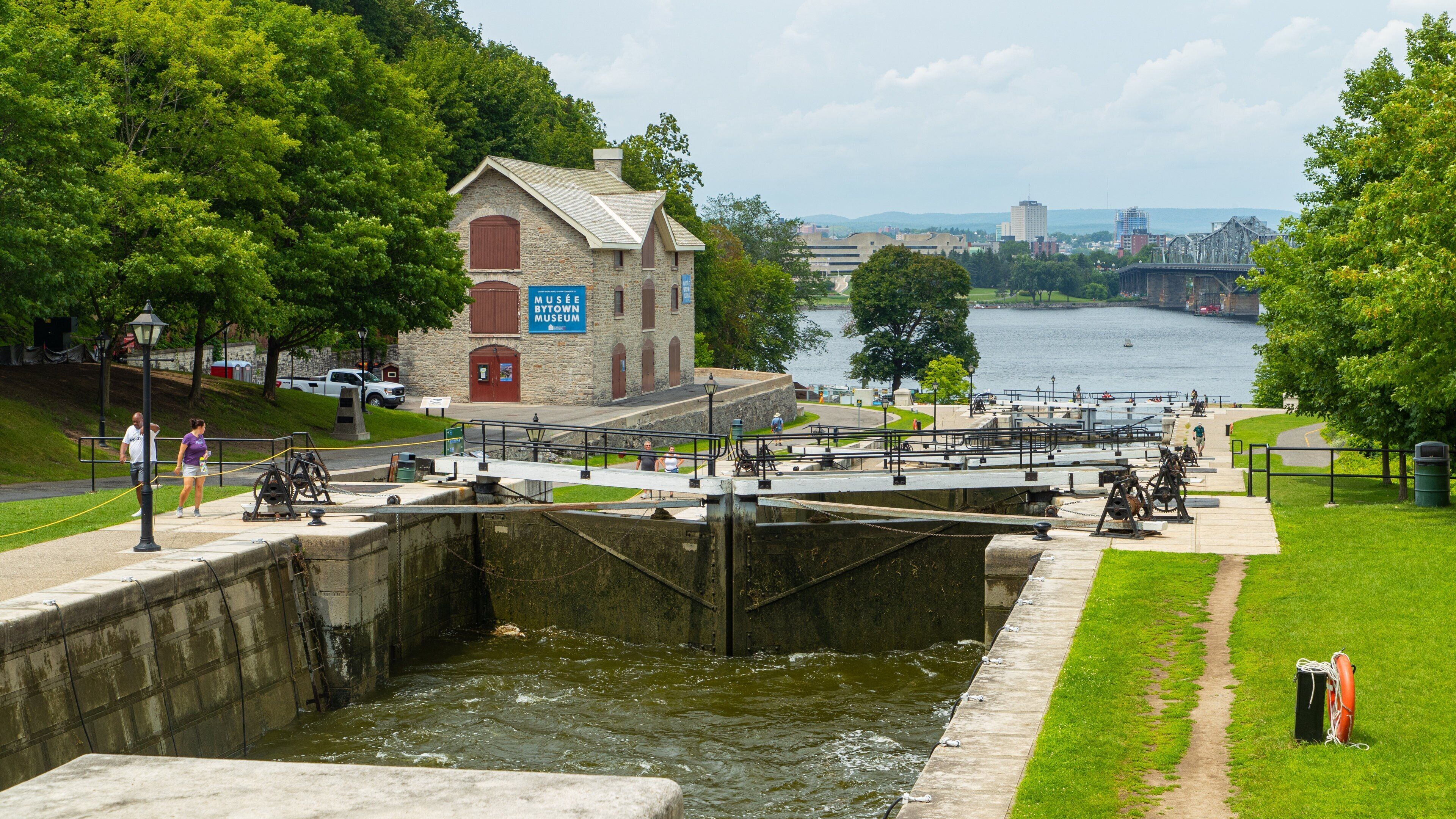 Bytown Museum showing a river or creek