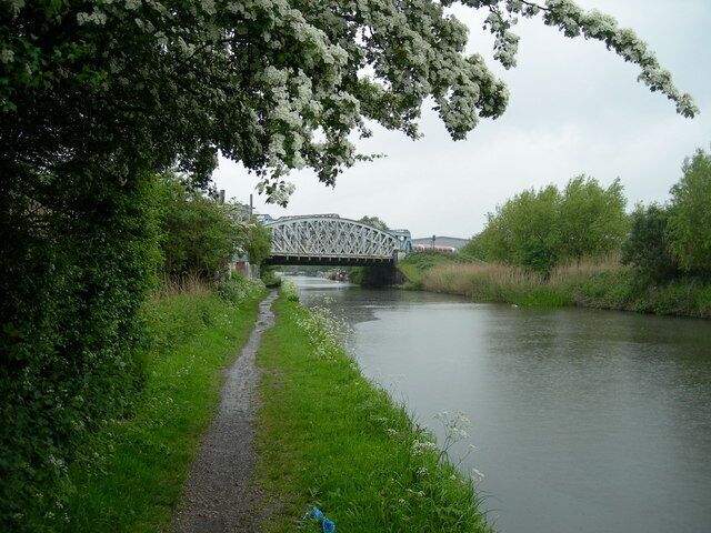 Bridge across the Grand Union Canal. Here is where the Central Line and the now seldom used Paddington to West Ruislip line crosses the Grand Union Canal. It is just possible to spot a passing tube train in this shot.
