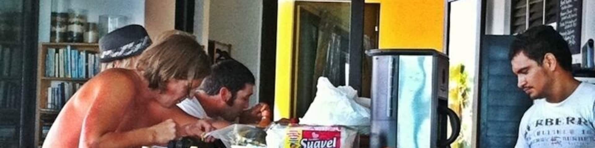 It's pretty remote and lonely out here on the East Cape dirt road, but if you're nearby this taco place is worth the trip. We hear it hops on Sat night with a mix of locals, gringo locals, and traveling surfers and fishermen. Look for the black building.